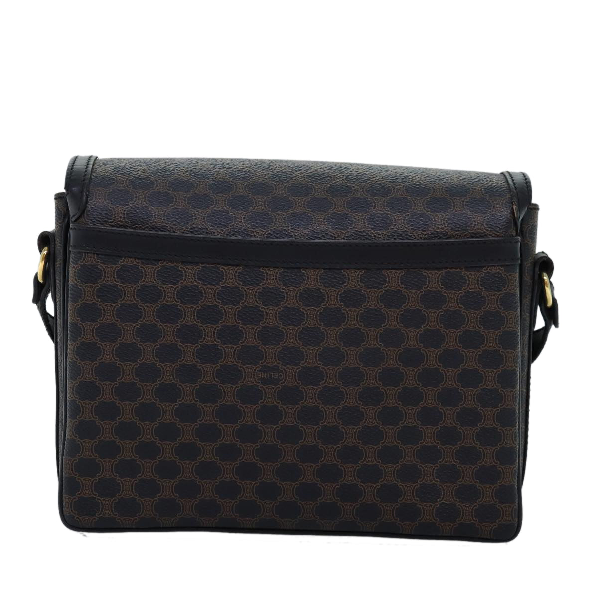 CELINE Macadam Canvas Shoulder Bag PVC Black  14461