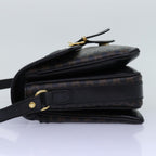 CELINE Macadam Canvas Shoulder Bag PVC Black  14461