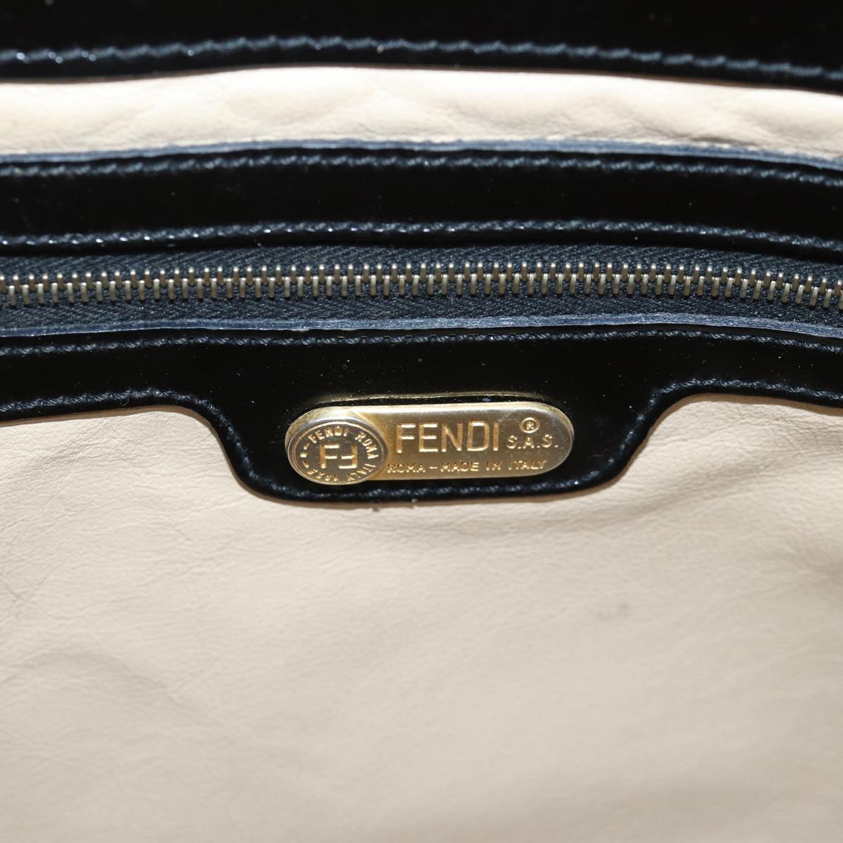 FENDI Tote Bag Enamel Blackbs14475