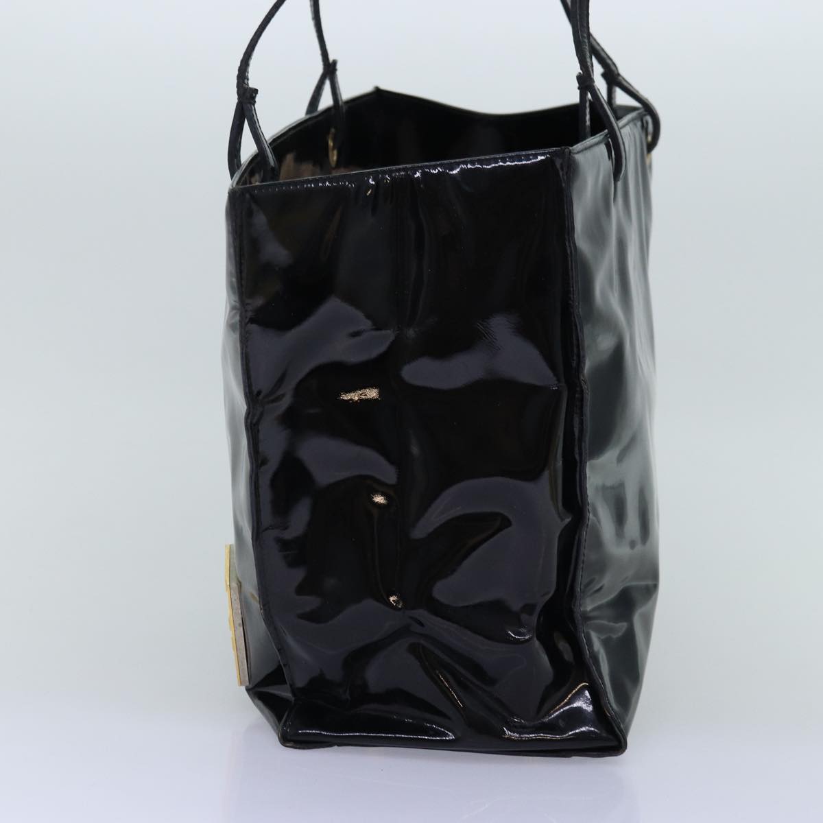 FENDI Tote Bag Enamel Blackbs14475