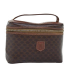 CELINE Macadam Canvas Vany Hand Bag PVC Brown  14476