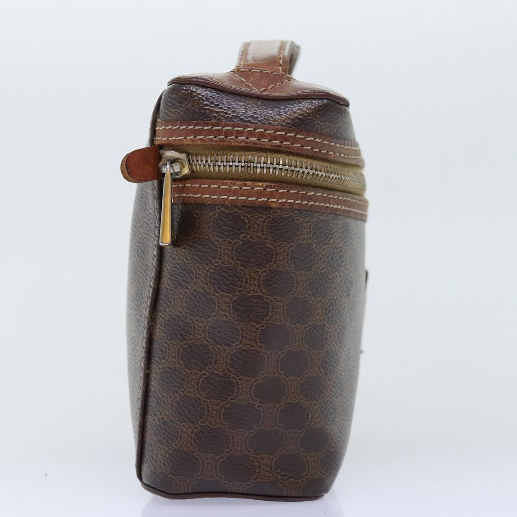 CELINE Macadam Canvas Vany Hand Bag PVC Brown  14476