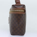 CELINE Macadam Canvas Vany Hand Bag PVC Brown  14476