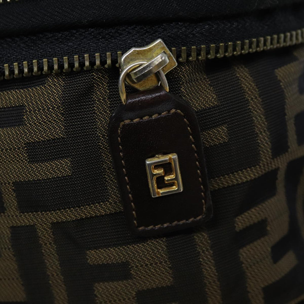 FENDI Zucca Canvas Vanity Cosmetic Pouch Brown Blackbs14490