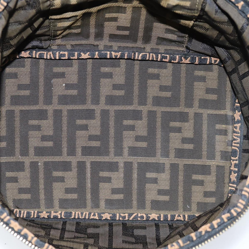 FENDI Zucca Canvas Vanity Cosmetic Pouch Brown Blackbs14490