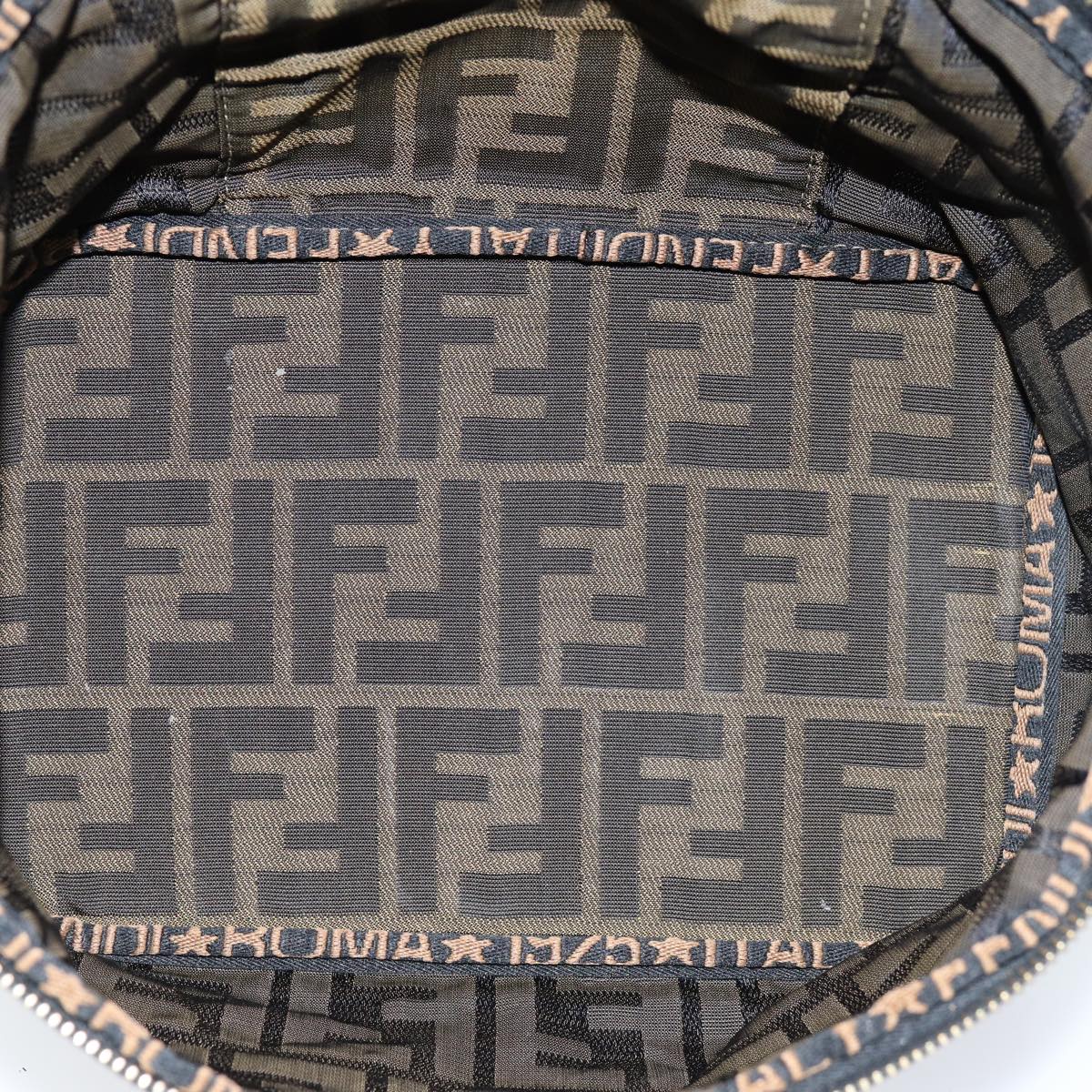 FENDI Zucca Canvas Vanity Cosmetic Pouch Brown Blackbs14490