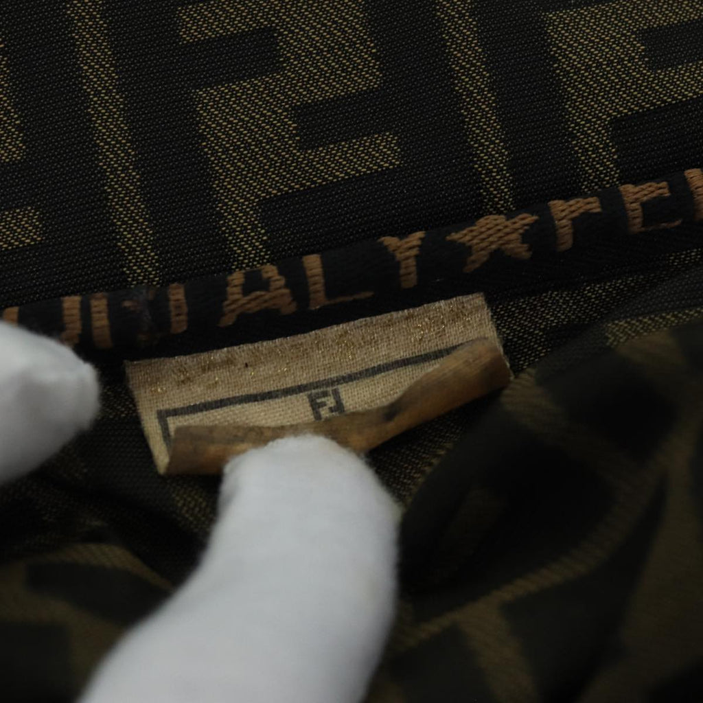 FENDI Zucca Canvas Vanity Cosmetic Pouch Brown Blackbs14490