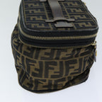 FENDI Zucca Canvas Vanity Cosmetic Pouch Brown Blackbs14490