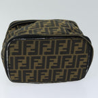 FENDI Zucca Canvas Vanity Cosmetic Pouch Brown Blackbs14490