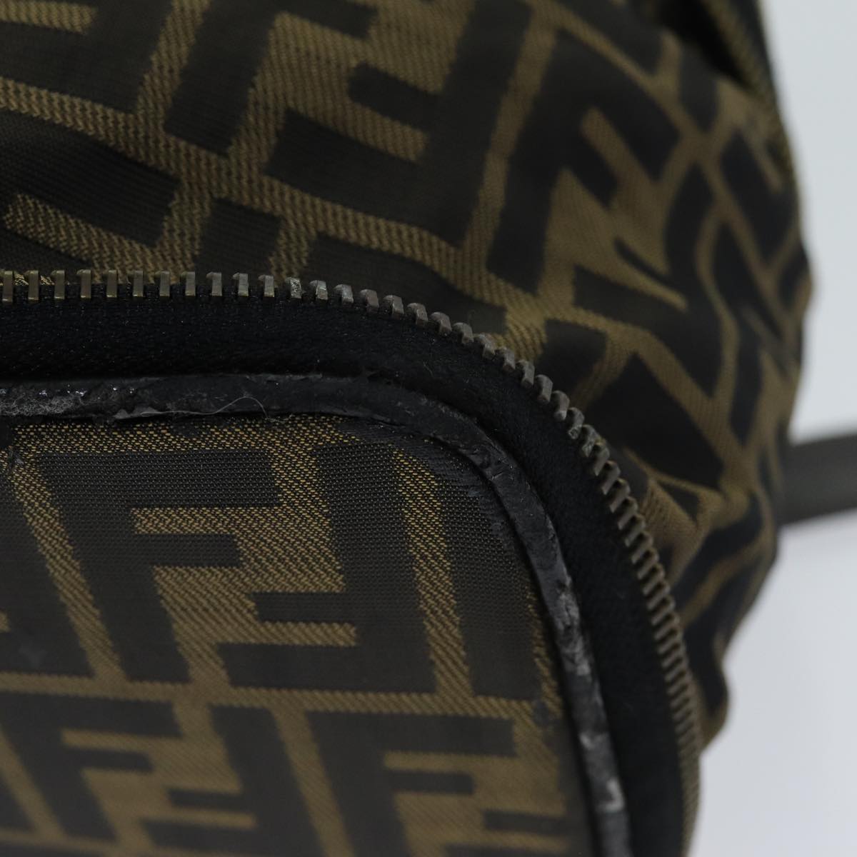 FENDI Zucca Canvas Vanity Cosmetic Pouch Brown Blackbs14490