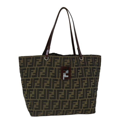 FENDI Zucca Canvas Tote Bag Black Brownbs14491