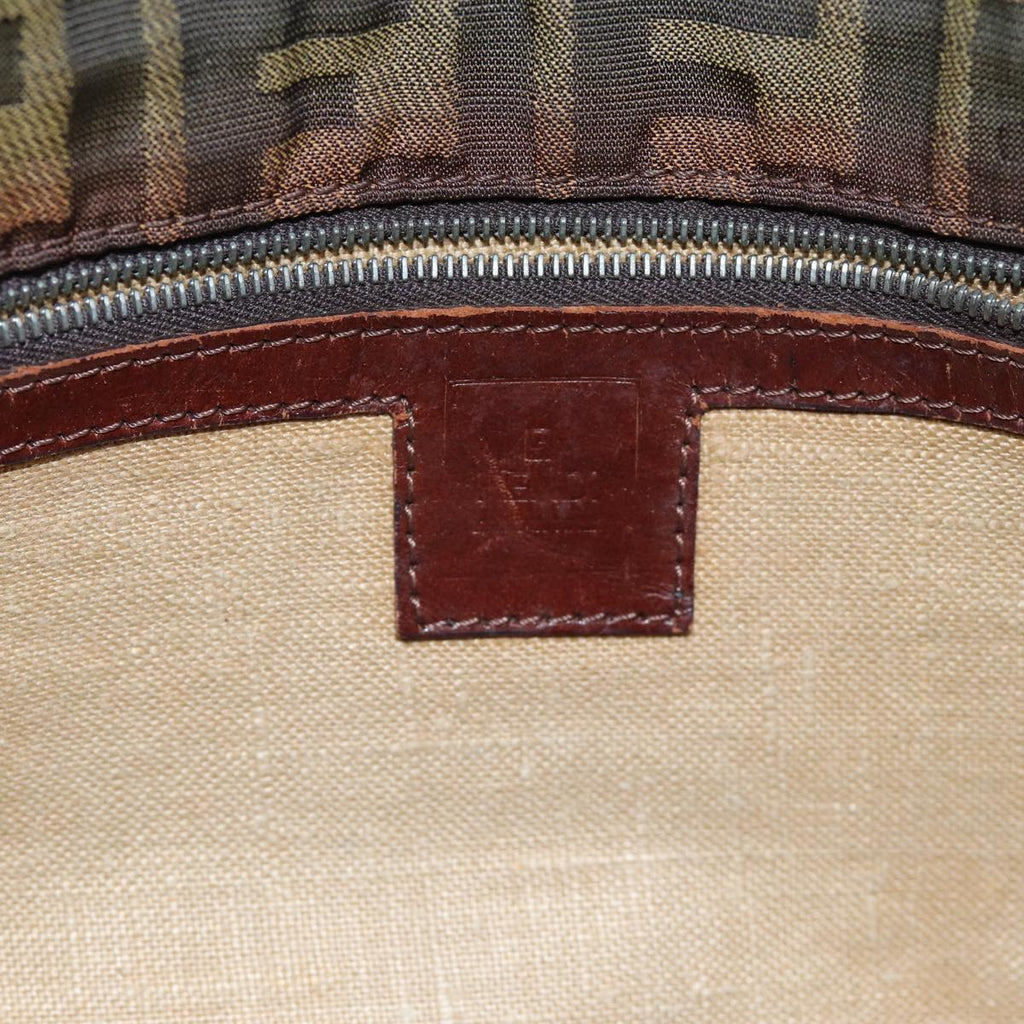FENDI Zucca Canvas Tote Bag Black Brownbs14491