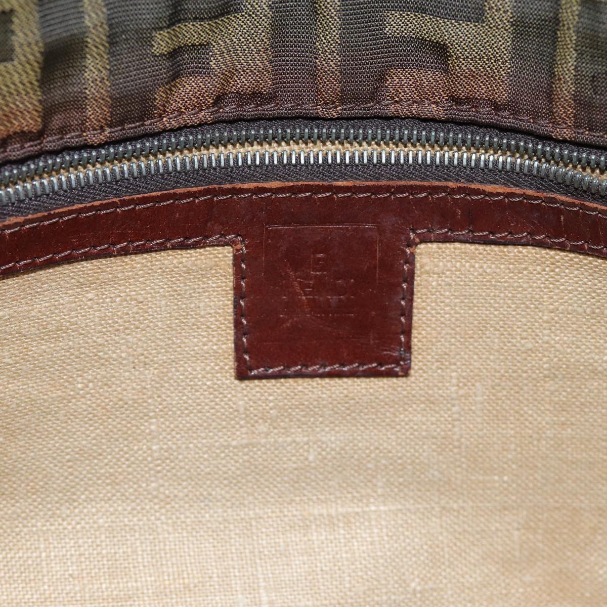 FENDI Zucca Canvas Tote Bag Black Brownbs14491