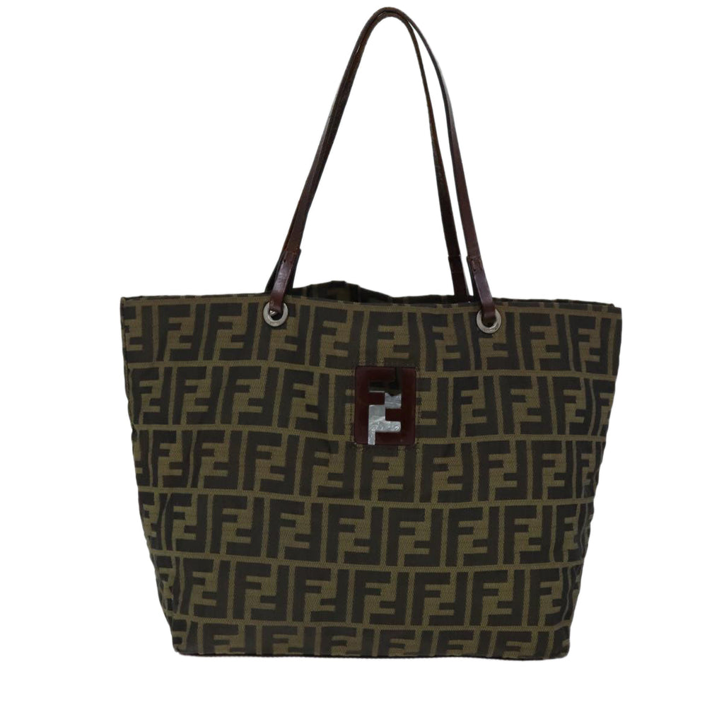 FENDI Zucca Canvas Tote Bag Black Brownbs14491