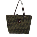 FENDI Zucca Canvas Tote Bag Black Brownbs14491