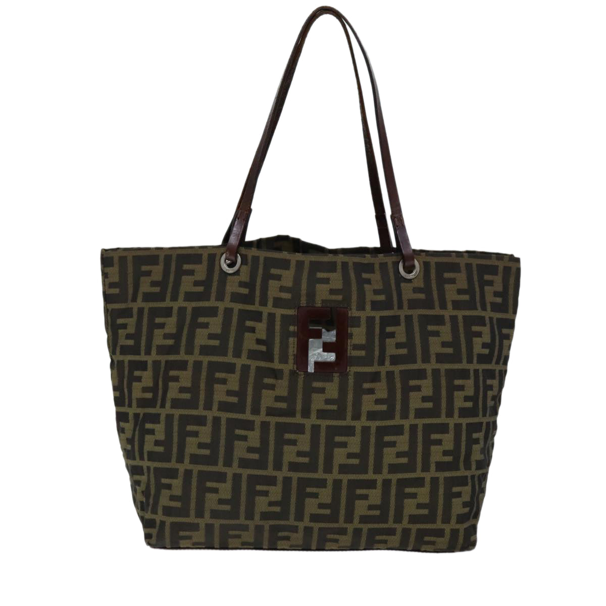 FENDI Zucca Canvas Tote Bag Black Brownbs14491