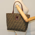 FENDI Zucca Canvas Tote Bag Black Brownbs14491