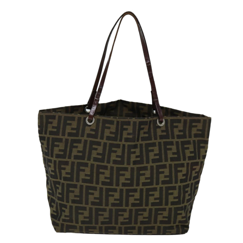 FENDI Zucca Canvas Tote Bag Black Brownbs14491