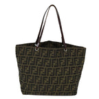 FENDI Zucca Canvas Tote Bag Black Brownbs14491