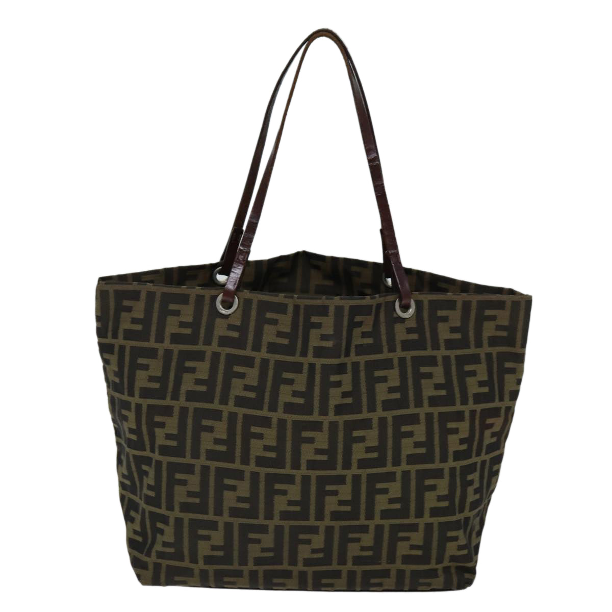 FENDI Zucca Canvas Tote Bag Black Brownbs14491