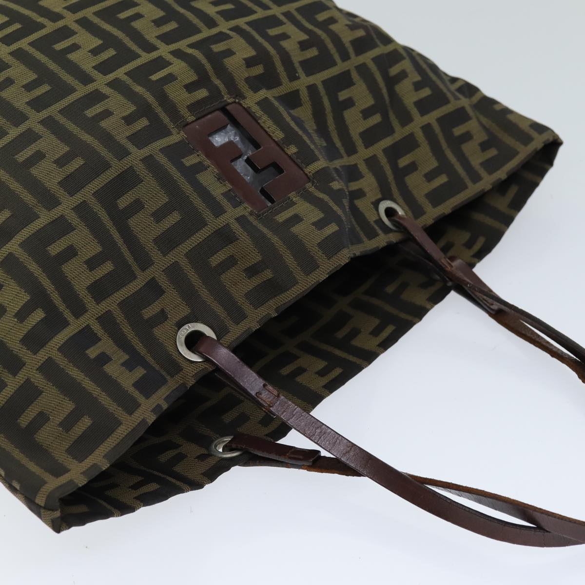 FENDI Zucca Canvas Tote Bag Black Brownbs14491
