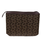 CELINE C Macadam Canvas Clutch Bag Brown Auth bs14535