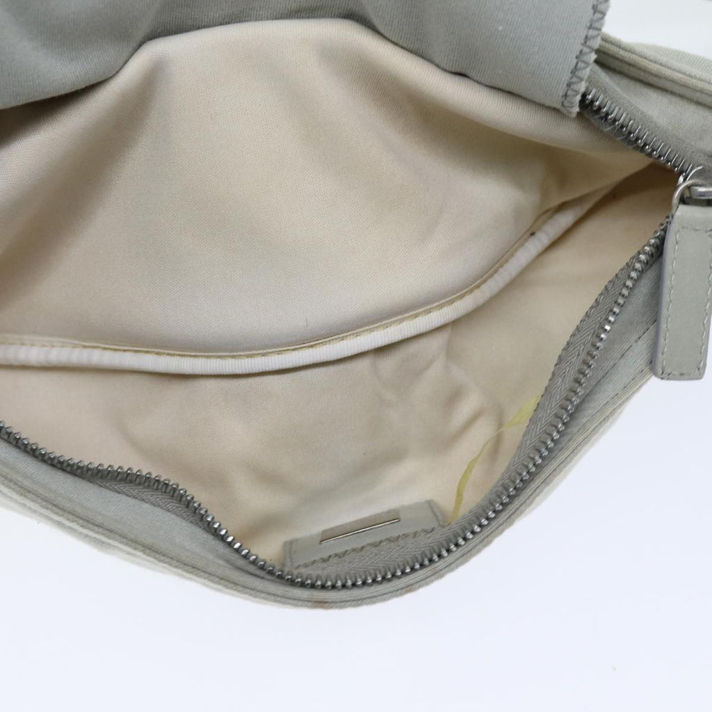 FENDI Mamma Baguette Shoulder Bag Cotton Graybs14545