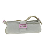 FENDI Mamma Baguette Shoulder Bag Cotton Graybs14545