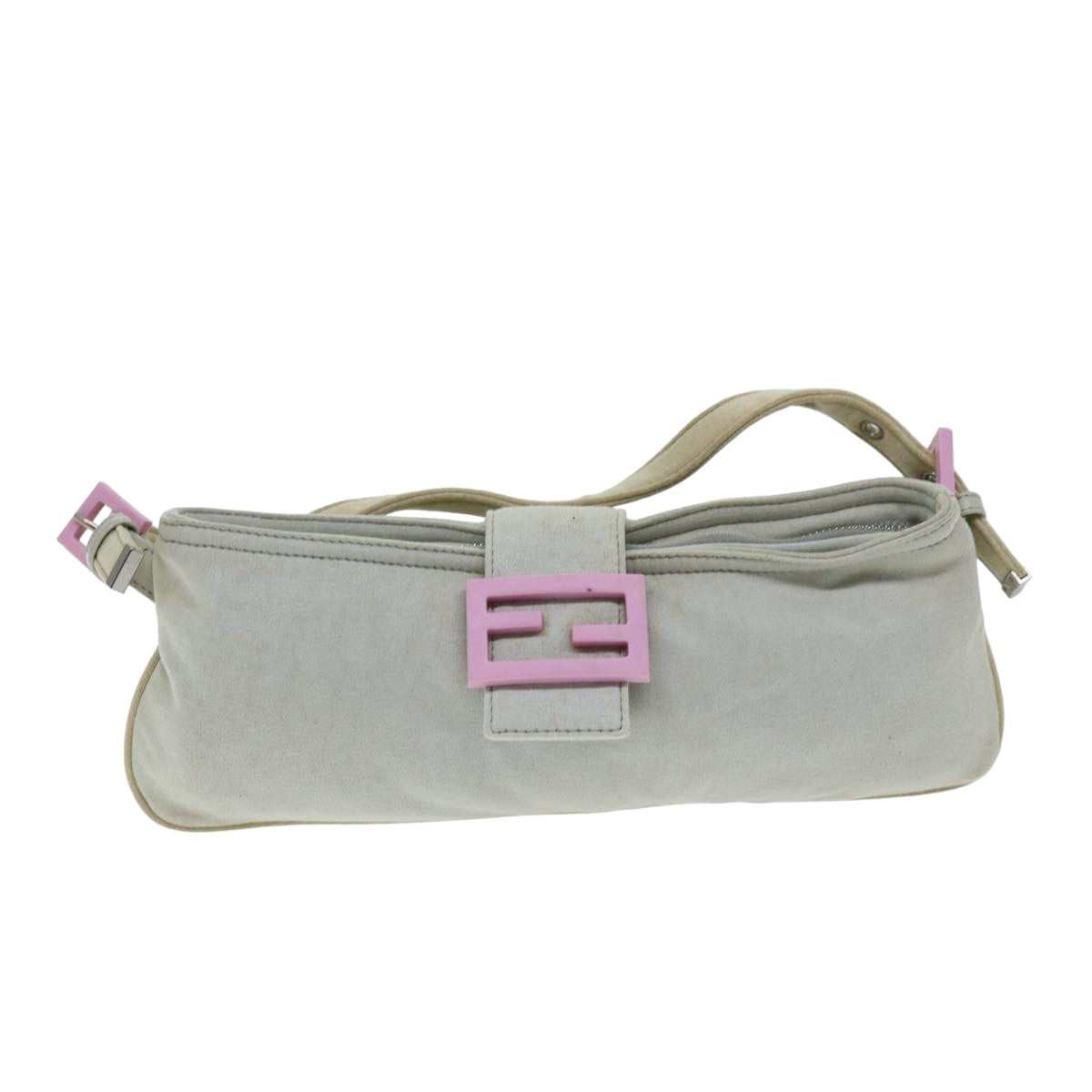FENDI Mamma Baguette Shoulder Bag Cotton Graybs14545