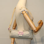 FENDI Mamma Baguette Shoulder Bag Cotton Graybs14545