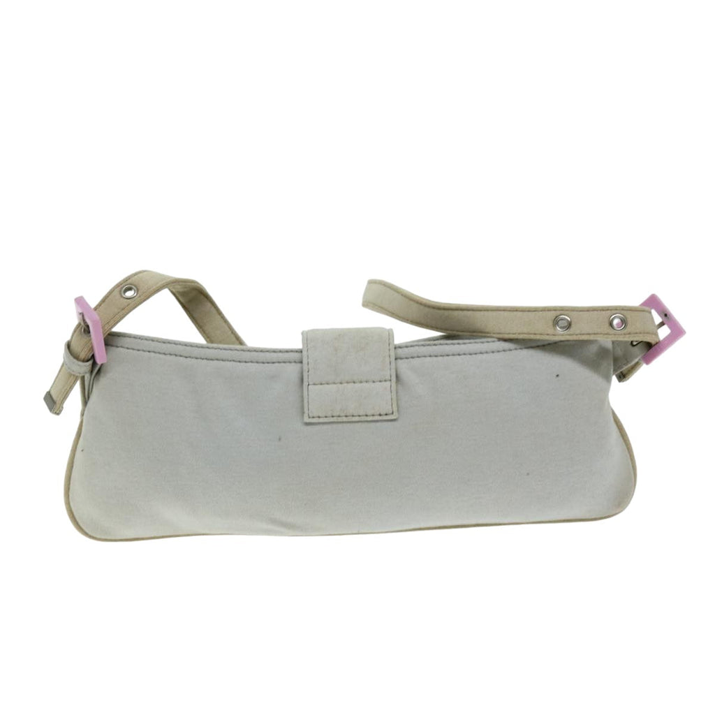 FENDI Mamma Baguette Shoulder Bag Cotton Graybs14545