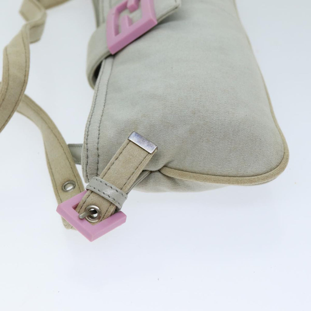 FENDI Mamma Baguette Shoulder Bag Cotton Graybs14545