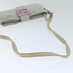 FENDI Mamma Baguette Shoulder Bag Cotton Graybs14545