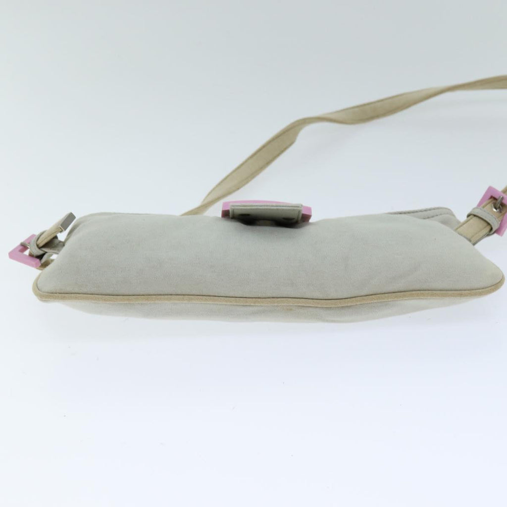 FENDI Mamma Baguette Shoulder Bag Cotton Graybs14545