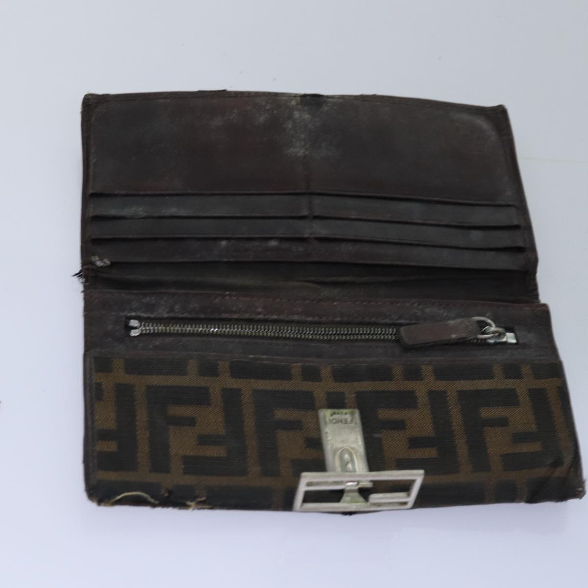 FENDI Zucca Canvas Pecan Canvas Key Case Wallet 4Set Black Brownbs14585