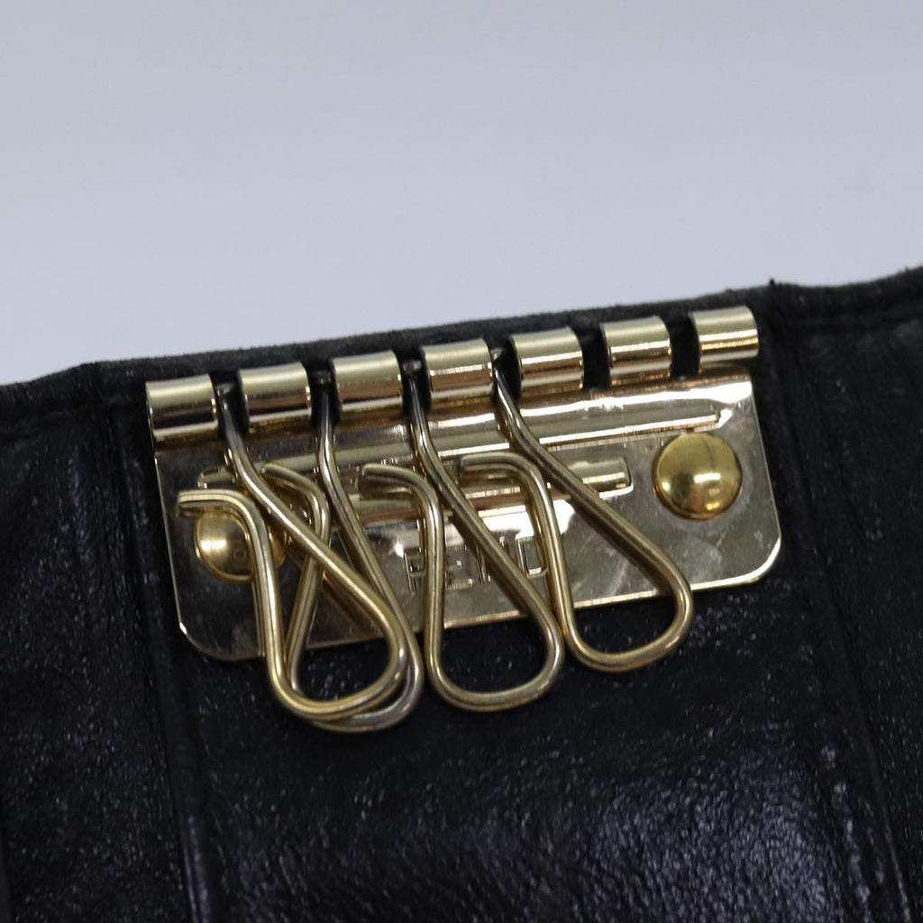 FENDI Zucca Canvas Pecan Canvas Key Case Wallet 4Set Black Brownbs14585