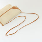 FENDI Zucchino Canvas Shoulder Bag Coated Canvas 3Set Black Beigebs14590
