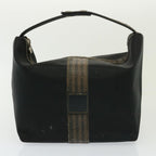 FENDI Zucchino Canvas Shoulder Bag Coated Canvas 3Set Black Beigebs14590