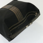 FENDI Zucchino Canvas Shoulder Bag Coated Canvas 3Set Black Beigebs14590