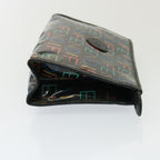 FENDI Zucchino Canvas Shoulder Bag Coated Canvas 3Set Black Beigebs14590