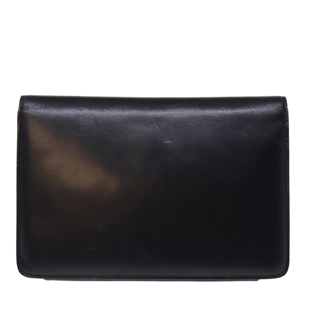 CELINE Clutch Bag Leather Black  14709