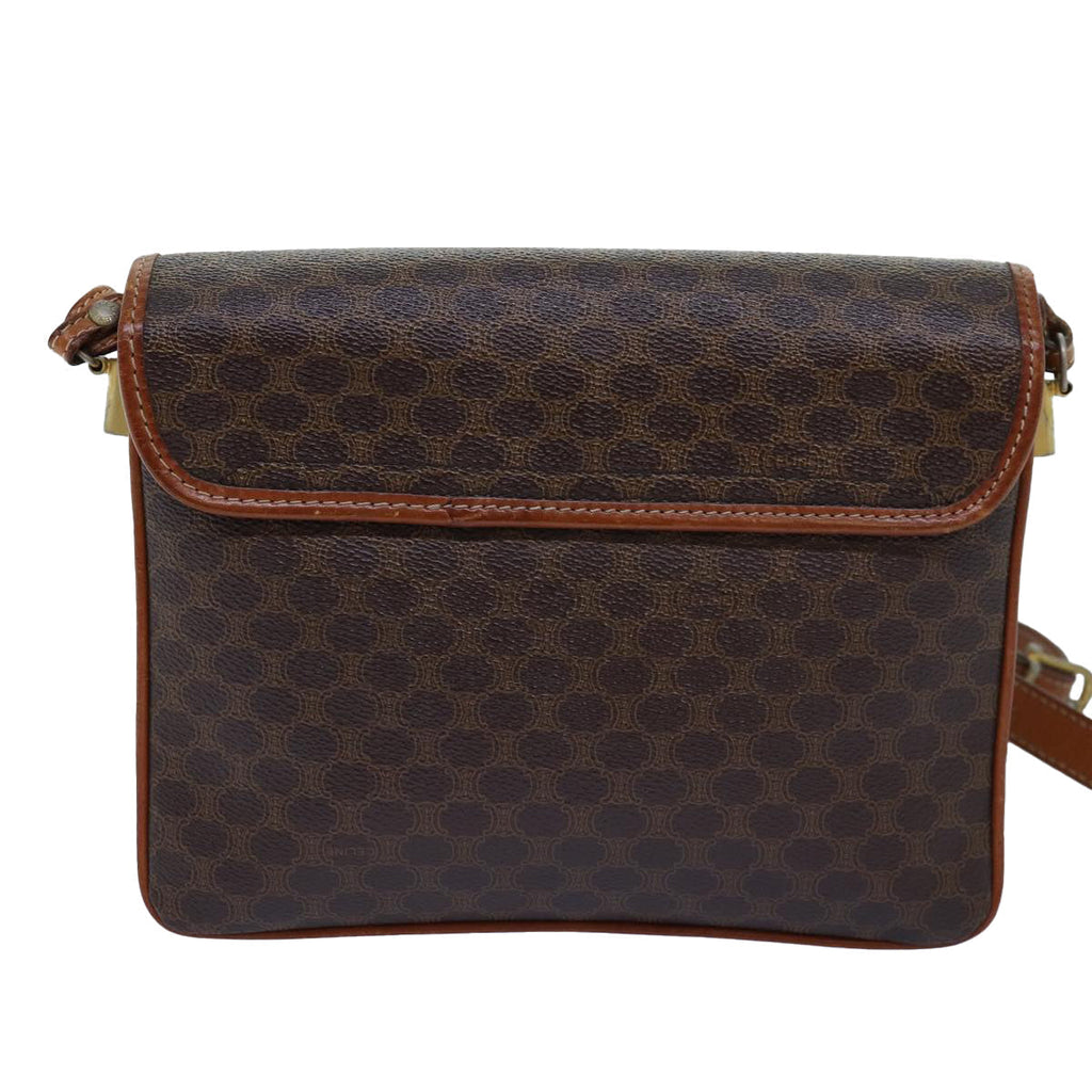 CELINE Macadam Canvas Shoulder Bag PVC Brown  14757