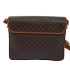 CELINE Macadam Canvas Shoulder Bag PVC Brown  14757