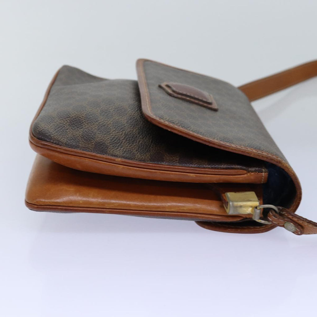 CELINE Macadam Canvas Shoulder Bag PVC Brown  14757