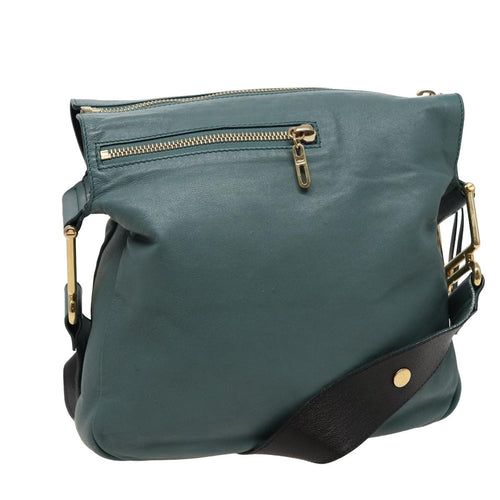 Chloe Shoulder Bag Leather Turquoise Blue bs14789