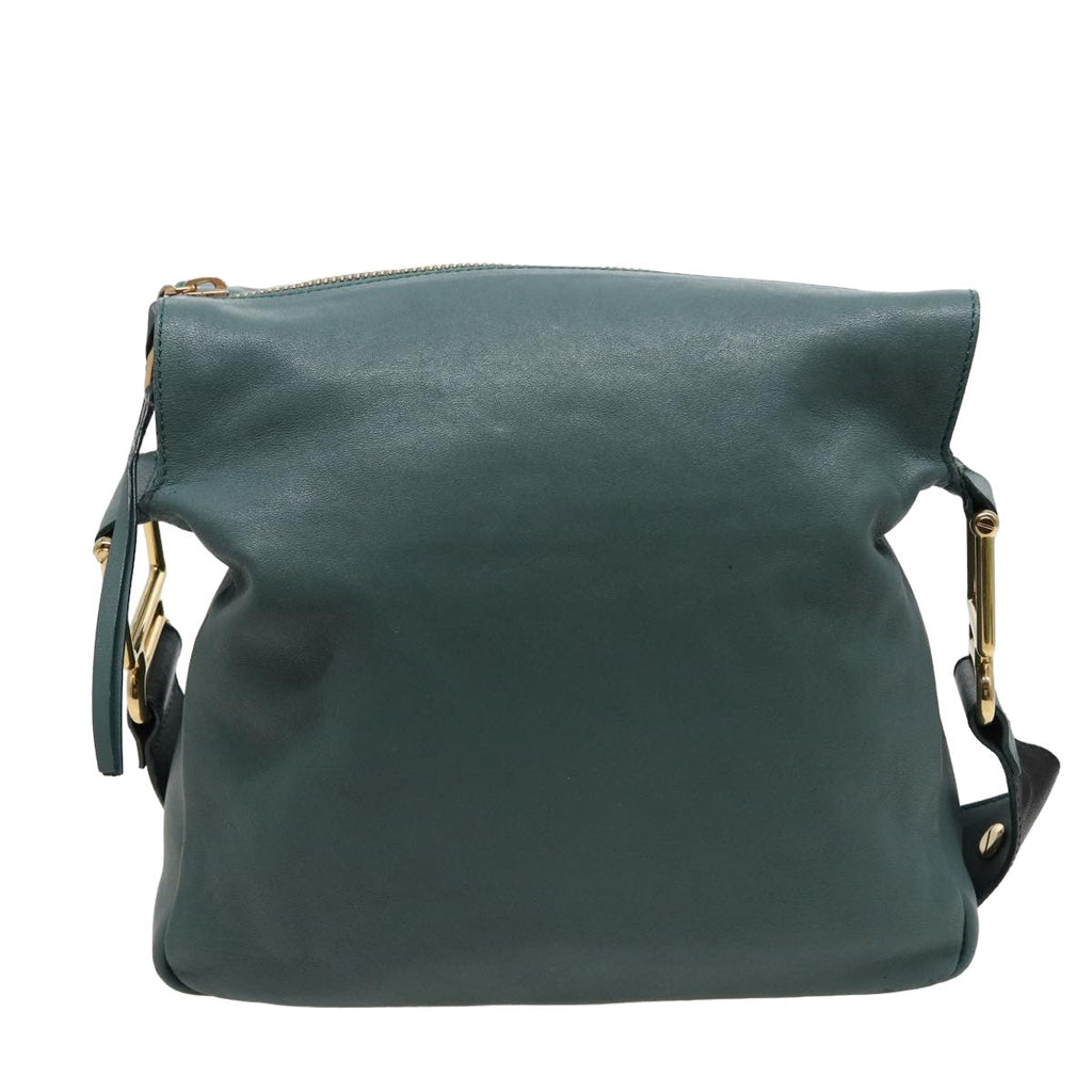 Chloe Shoulder Bag Leather Turquoise Blue bs14789