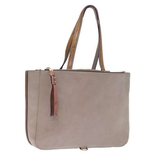 Chloe Tote Bag Leather Gray bs14790