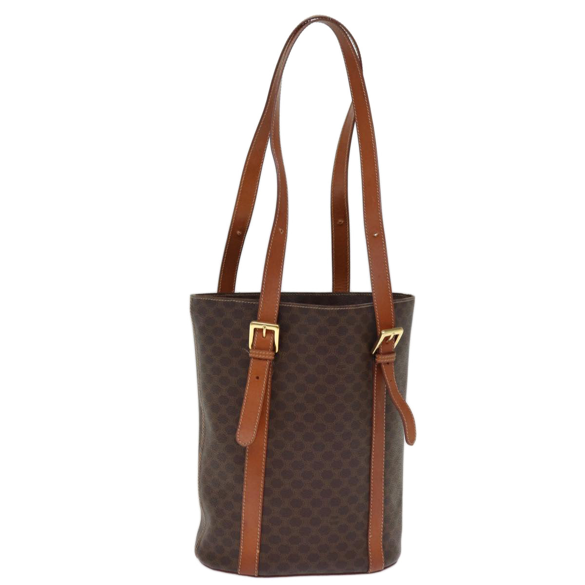 CELINE Macadam Canvas Tote Bag PVC Brown  14791
