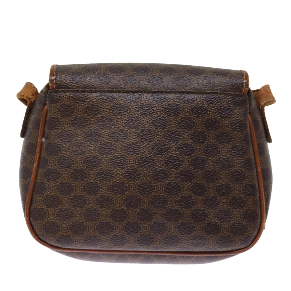 CELINE Macadam Canvas Shoulder Bag PVC Brown Auth bs14796