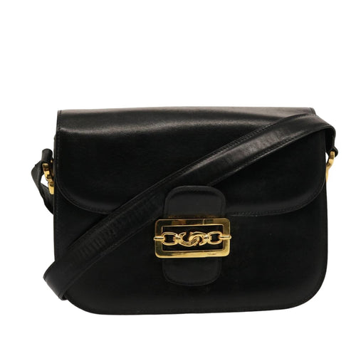 CELINE Horse Carriage Shoulder Bag Leather Black  14806